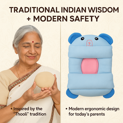 Head Shaping Baby Pillow – Ayurvedic Mustard Filling | 0–12M Ergonomic Support