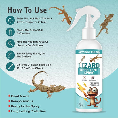 Natural Lizard Repellent Spray for Home – 250ML (Pack of 2) | Safe & Effective Pest Control