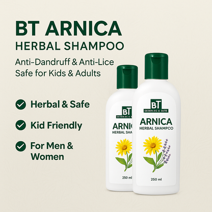 BT Arnica Herbal Shampoo – Anti-Dandruff & Anti-Lice | Safe for Kids & Adults | Pack of 2