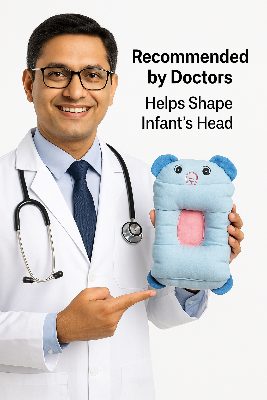 Head Shaping Baby Pillow – Ayurvedic Mustard Filling | 0–12M Ergonomic Support