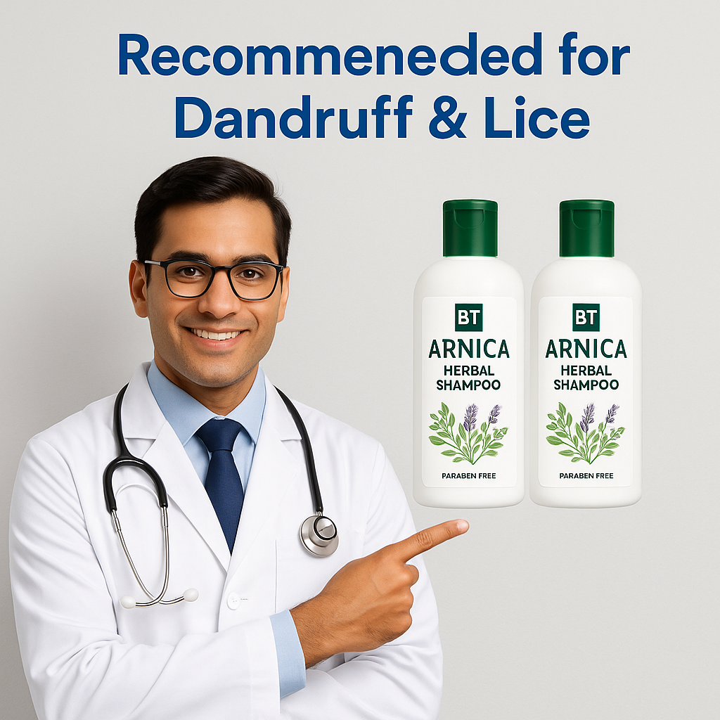 BT Arnica Herbal Shampoo – Anti-Dandruff & Anti-Lice | Safe for Kids & Adults | Pack of 2